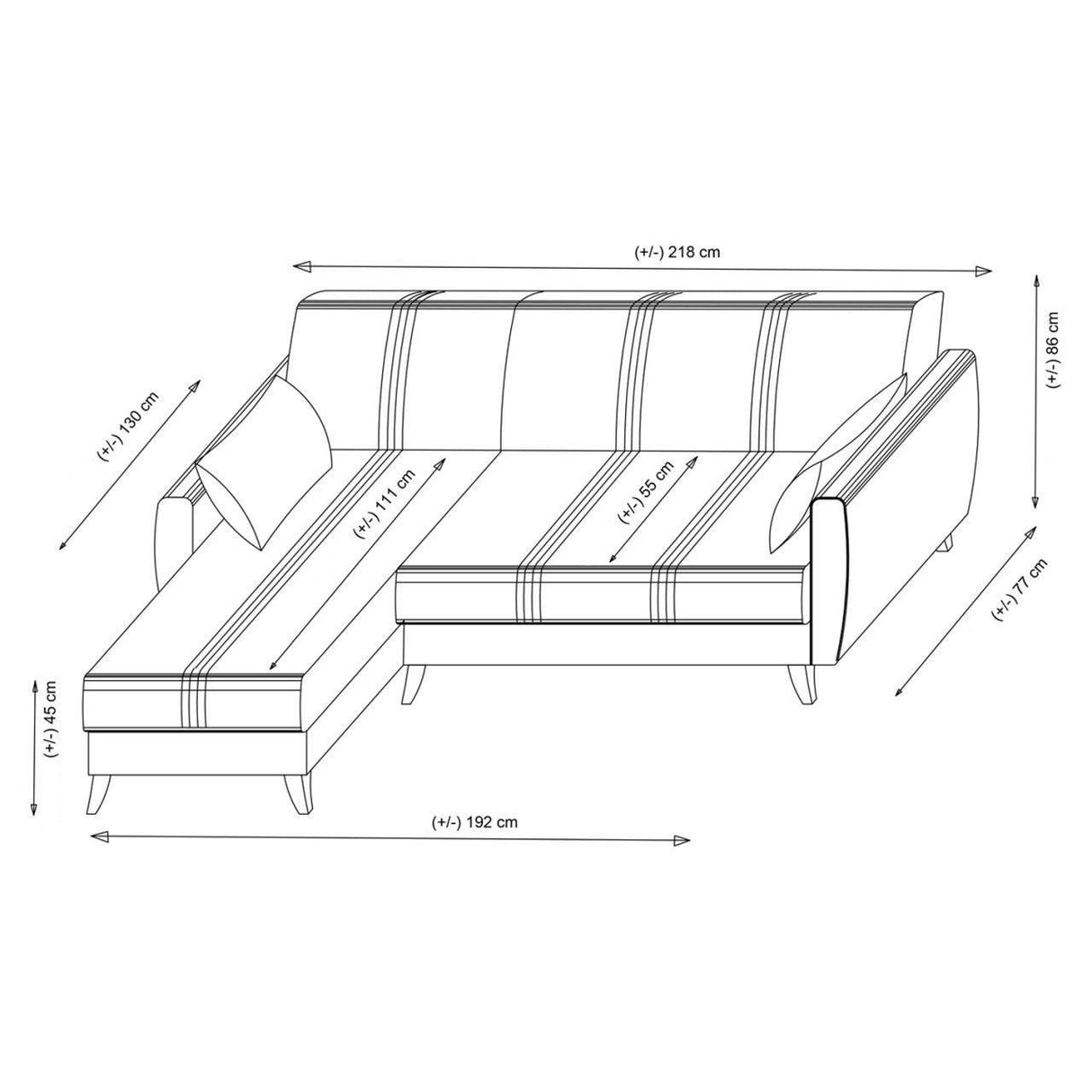 Canapea extensibilă Zaden, Colț, Diverse culori, 218x130x86 cm - Gri deschis | SKU: 730MST1309 | Canapea extensibilă Zaden, Colț, 218x130x86 cm, varianta Gri deschis, produs pentru amenajarea locuinței, disponibil online în România la CasaMob