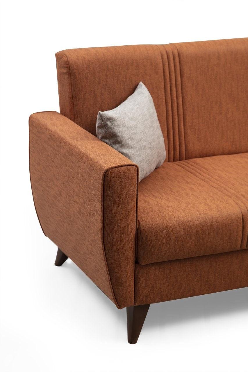 Canapea extensibilă Zaden, Colț, Diverse culori, 218x130x86 cm - Roșu cărămiziu | SKU: 730MST1311 | Canapea extensibilă Zaden, Colț, 218x130x86 cm, varianta Roșu cărămiziu, produs pentru amenajarea locuinței, disponibil online în România la CasaMob