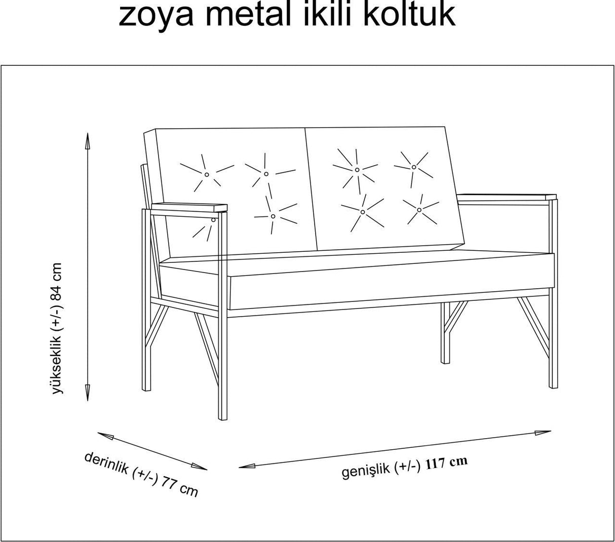 Canapea fixă 2 locuri Zoya 2, Diverse culori, 117x77x84 cm - Roșu cărămiziu | SKU: 730MST1326 | Canapea fixă 2 locuri Zoya 2, 117x77x84 cm, varianta Roșu cărămiziu, produs pentru amenajarea locuinței, disponibil online în România la CasaMob