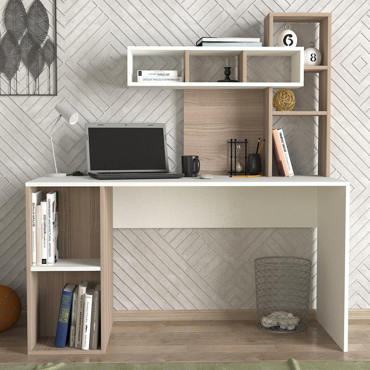 Birou Coral, Diverse culori, 140x60x154 cm - Alb - Cordoba | SKU: 731WAT3812 | Birou Coral, 140x60x154 cm, varianta Alb - Cordoba, produs pentru amenajarea locuinței, disponibil online în România la CasaMob