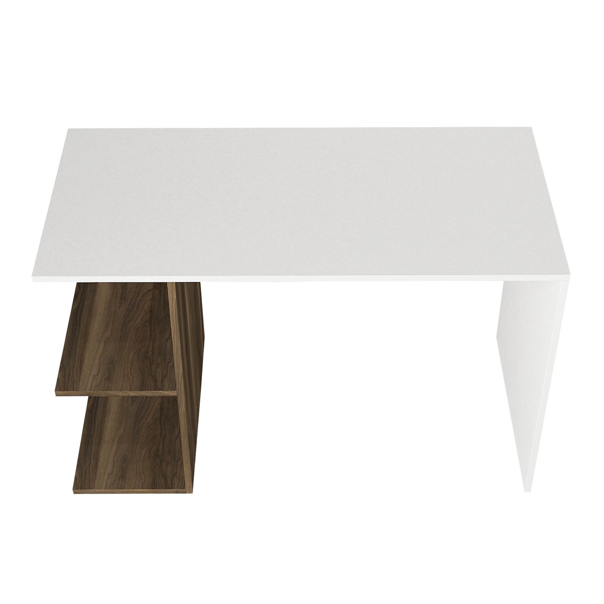 Birou Elegance, Alb - Nuc, 120x60x75 cm