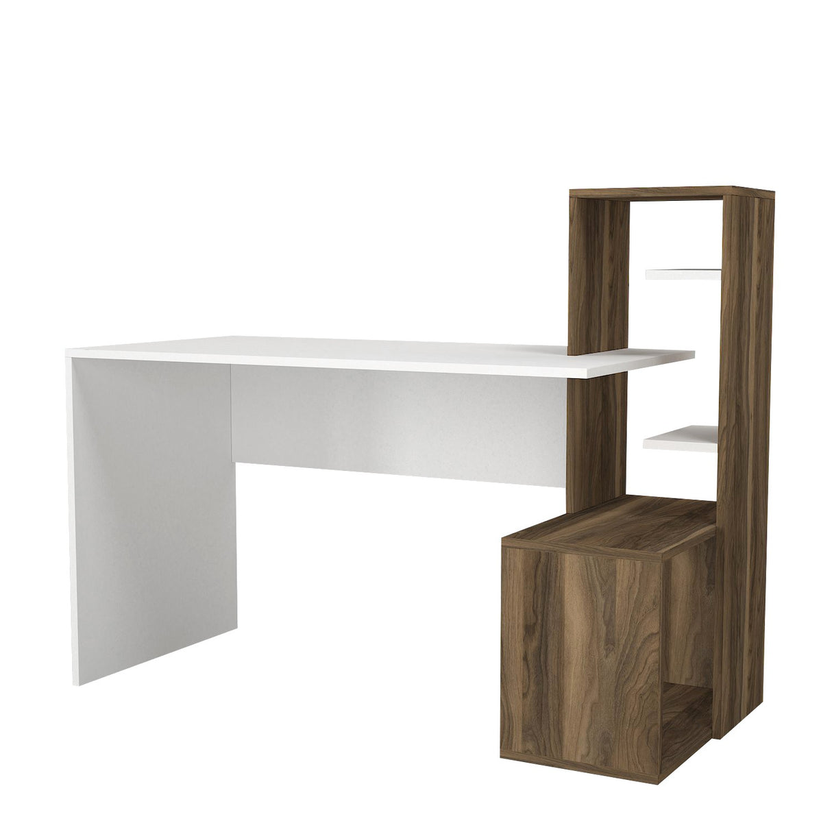 Birou Side, Alb - Nuc, 120x60x74 cm