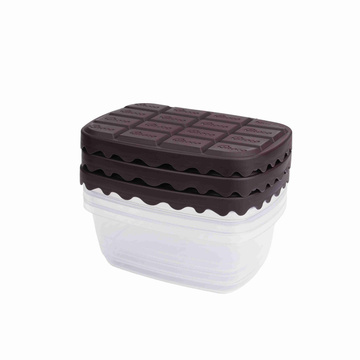 Set recipiente pentru depozitare 3 bucăți SC-4275, Maro - Transparent, 12x17x5 cm