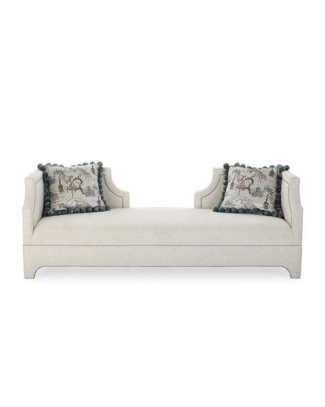 Taburet Ceremony Koltuk Pouffe, Crem, 50x120 cm