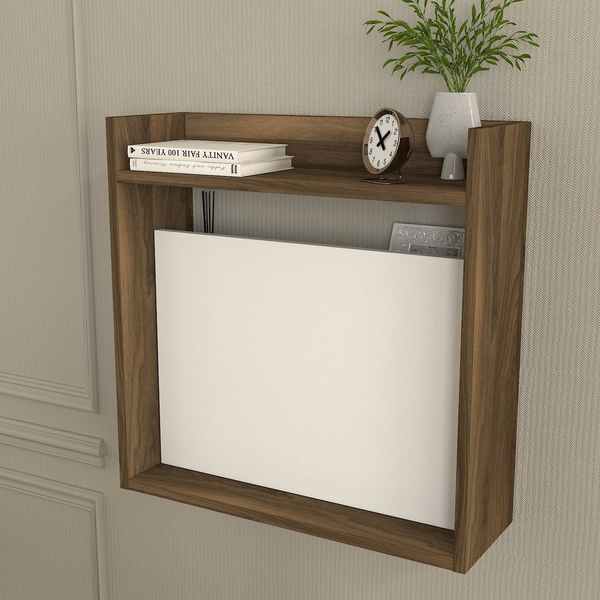 Birou Laptop, Alb - Nuc, 60x20x60 cm