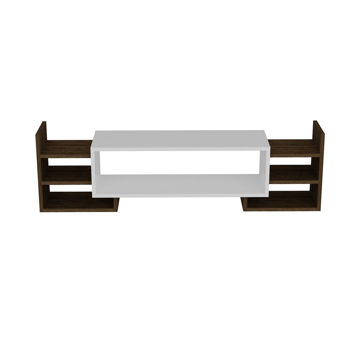 Comodă TV Sema, Diverse culori, 140x30x40 cm - Alb - Nuc | SKU: 745DCD3047 | Comodă TV Sema, 140x30x40 cm, varianta Alb - Nuc, produs pentru amenajarea locuinței, disponibil online în România la CasaMob