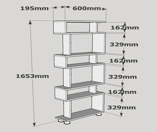 Bibliotecă Blok, Diverse culori, 60x20x165 cm - Alb - Nuc | SKU: 745DCD3606 | Bibliotecă Blok, 60x20x165 cm, varianta Alb - Nuc, produs pentru amenajarea locuinței, disponibil online în România la CasaMob