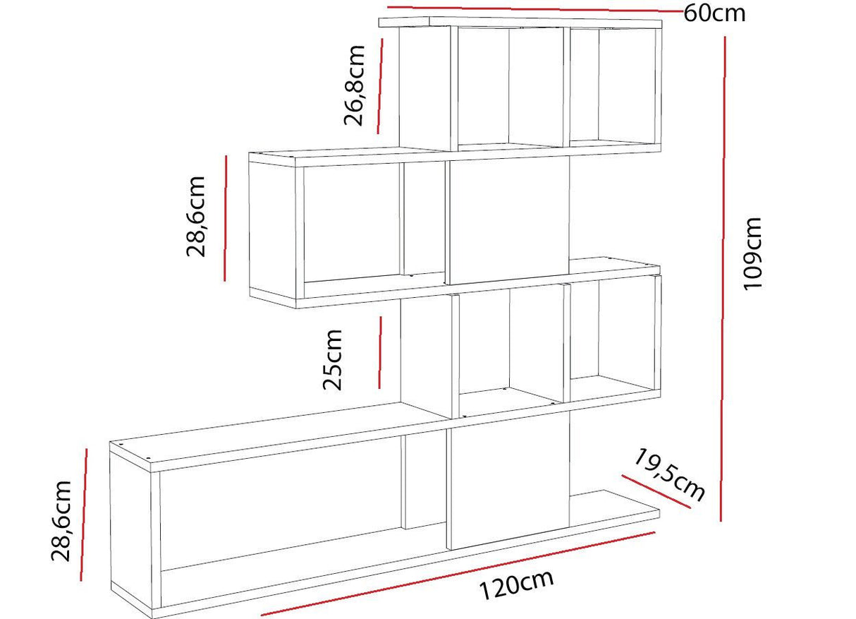 Bibliotecă Karlin, Diverse culori, 120x20x109 cm - Alb | SKU: 745DCD3609 | Bibliotecă Karlin, 120x20x109 cm, varianta Alb, produs pentru amenajarea locuinței, disponibil online în România la CasaMob