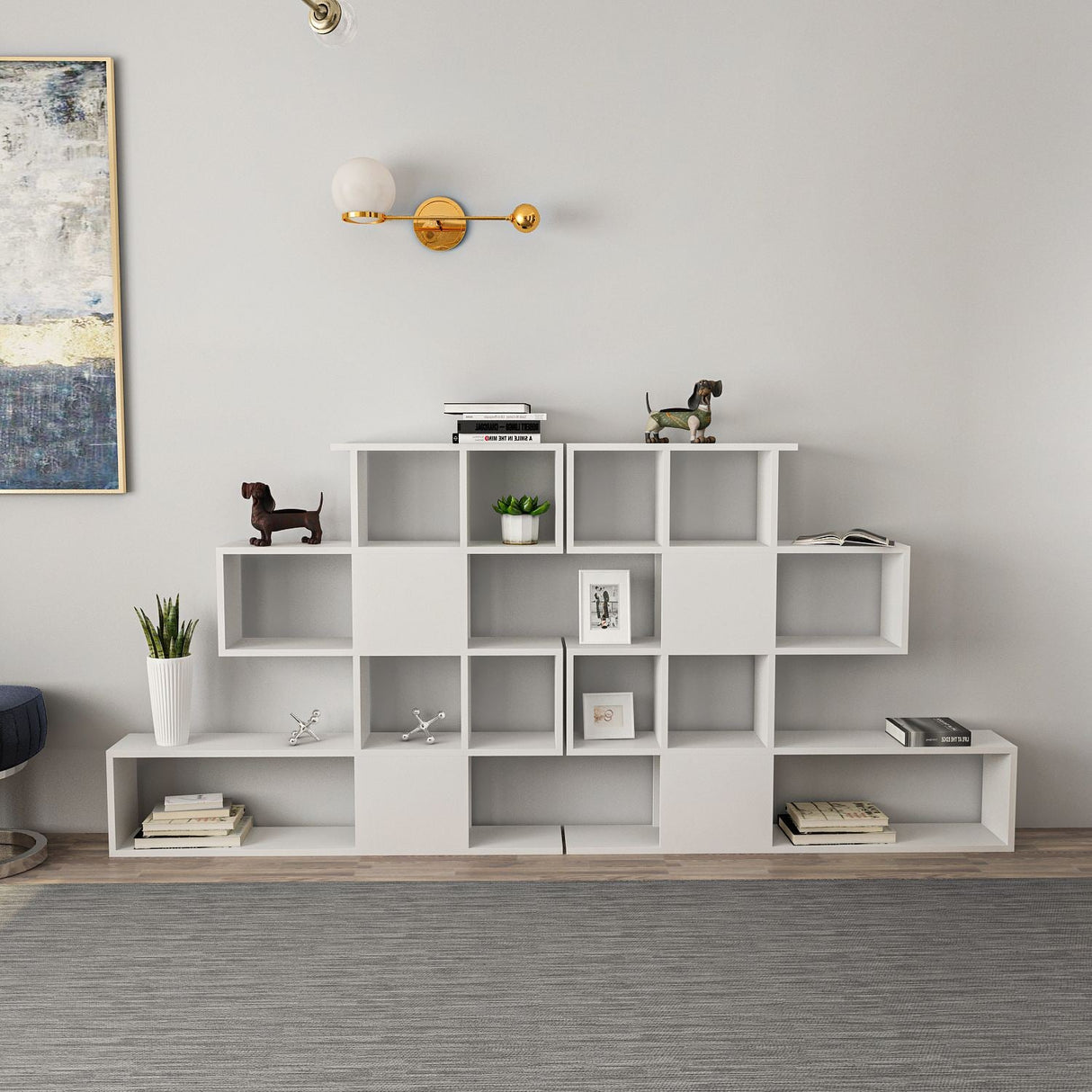 Bibliotecă Karlin, Diverse culori, 120x20x109 cm - Alb | SKU: 745DCD3609 | Bibliotecă Karlin, 120x20x109 cm, varianta Alb, produs pentru amenajarea locuinței, disponibil online în România la CasaMob