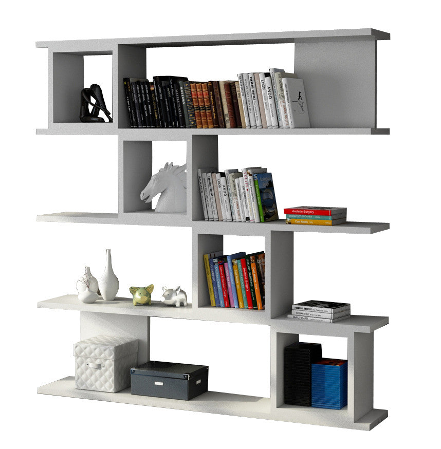 Bibliotecă Wind, Alb, 120x20x120 cm