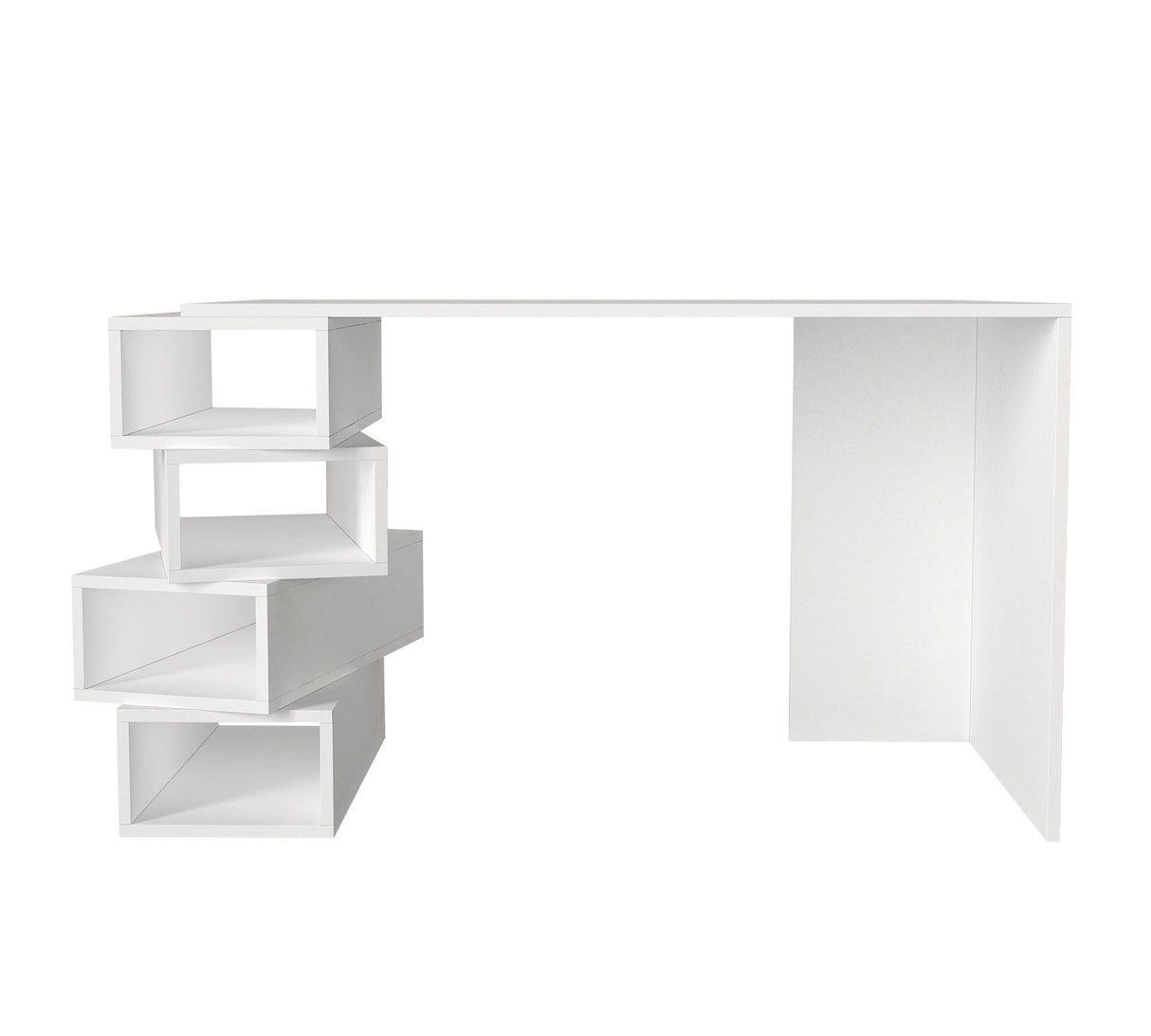 Birou Jenga, Alb, 130x60x75 cm