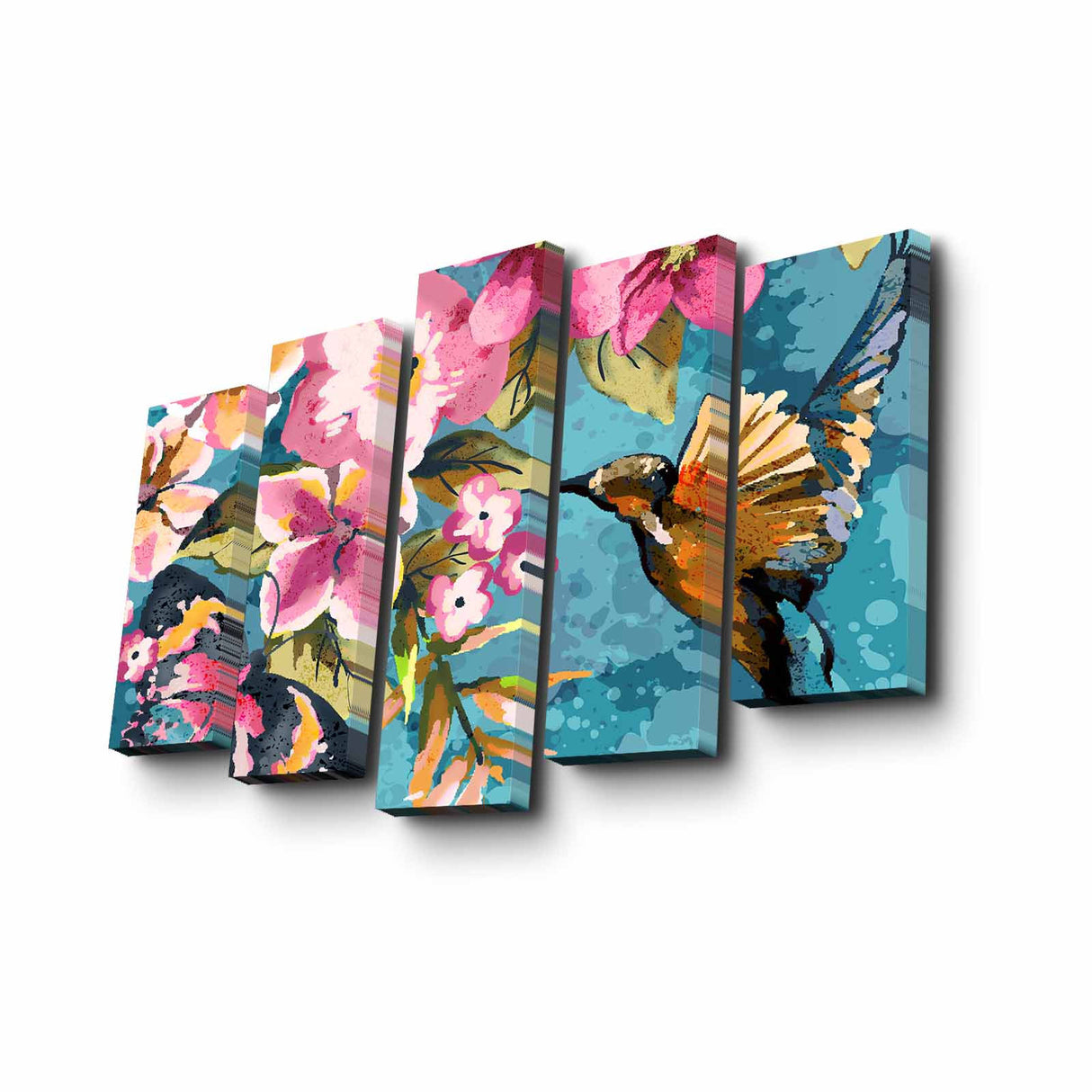 Tablou canvas 5 bucăți 5PUC-002, Multicolor, 82x50x3 cm