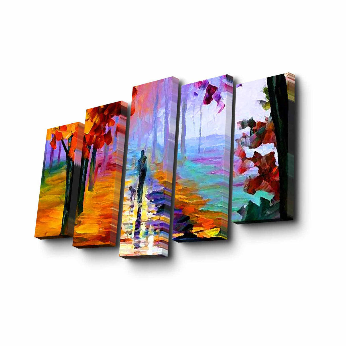 Tablou canvas 5 bucăți 5PUC-006, Multicolor, 82x50x3 cm