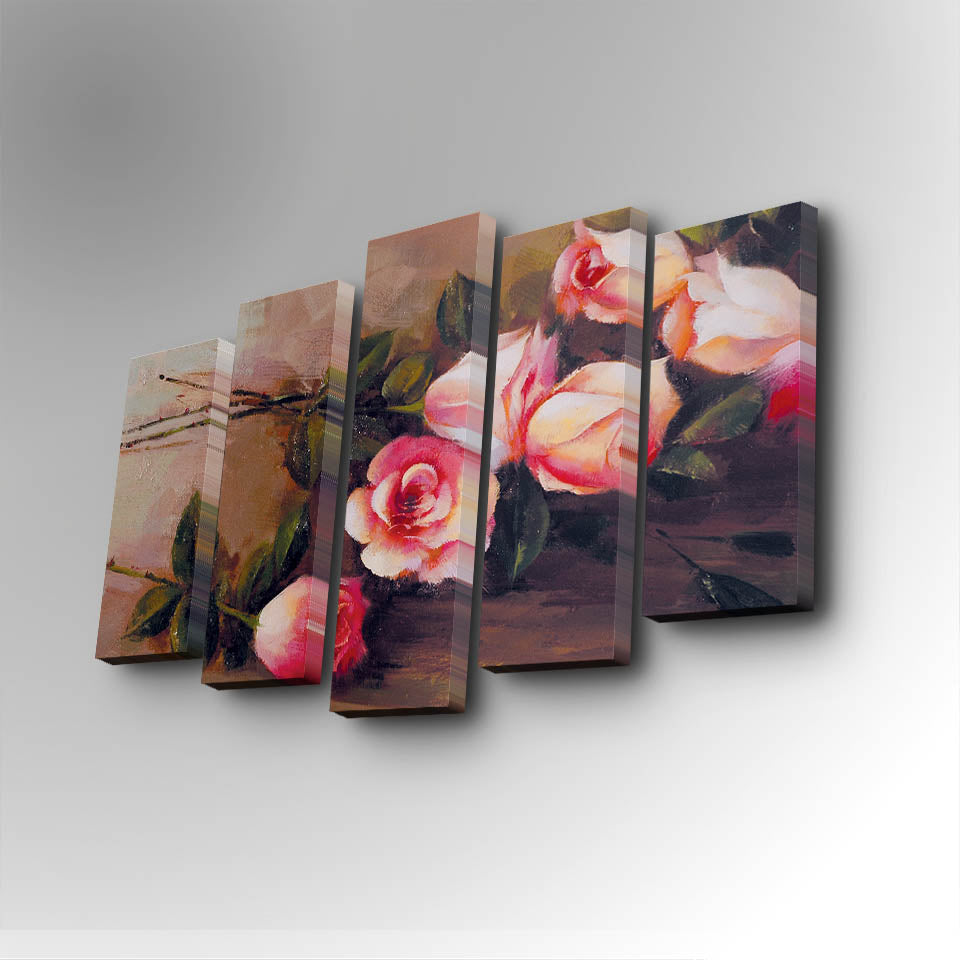 Tablou canvas 5 bucăți 5PUC-007, Multicolor, 82x50x3 cm