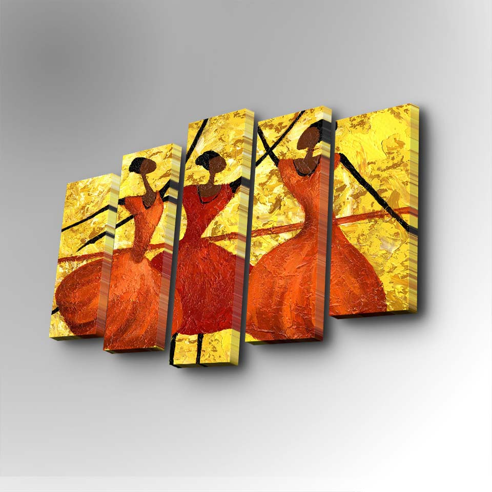 Tablou canvas 5 bucăți 5PUC-009, Multicolor, 82x50x3 cm