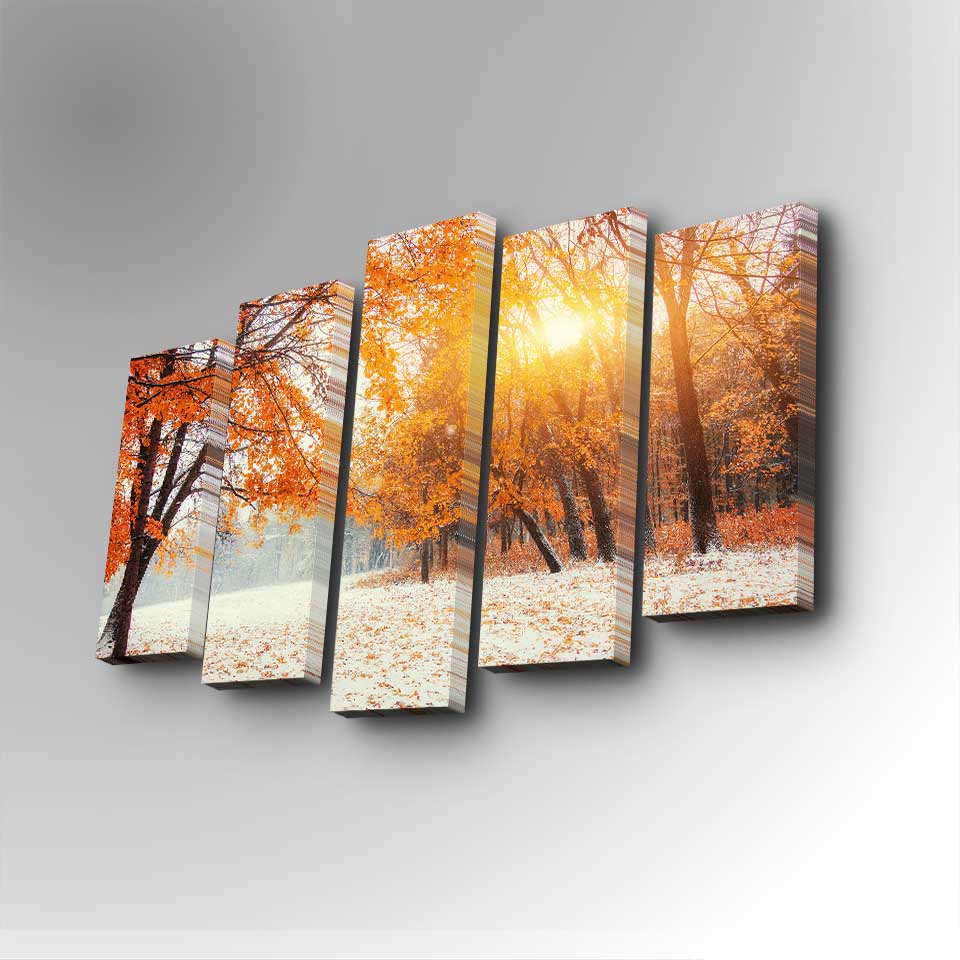 Tablou canvas 5 bucăți 5PUC-032, Multicolor, 82x50x3 cm