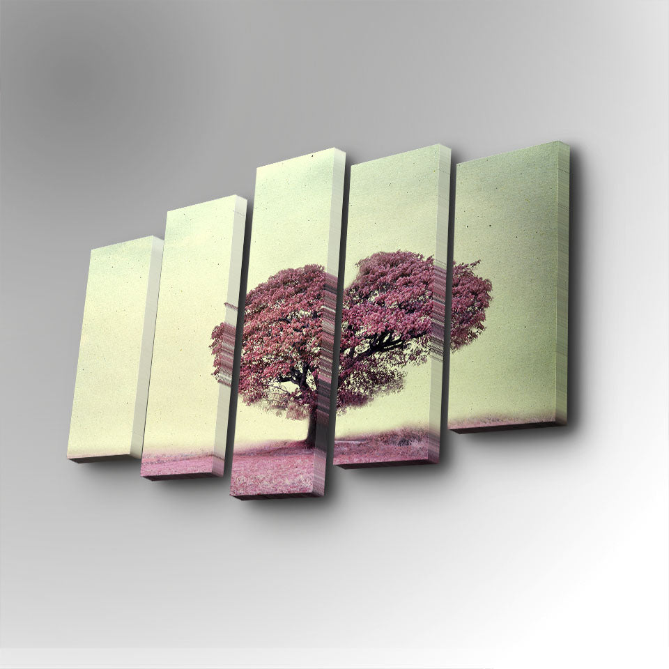 Tablou canvas 5 bucăți 5PUC-067, Multicolor, 82x50x3 cm