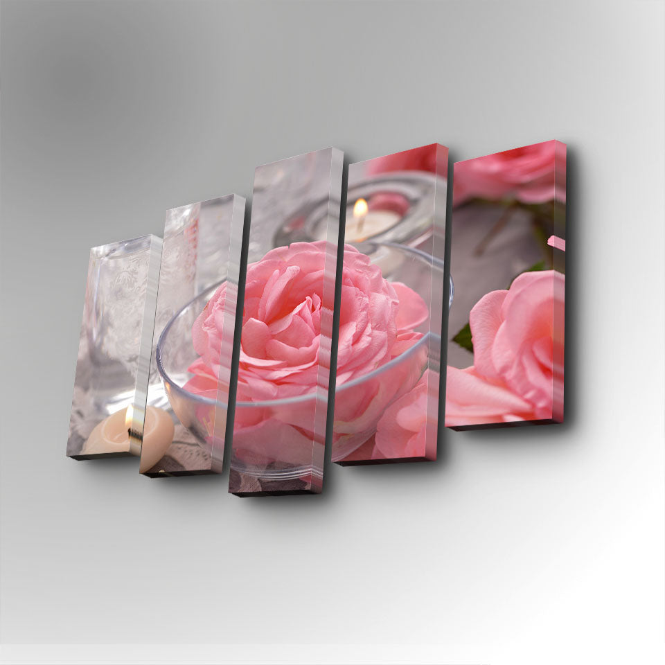 Tablou canvas 5 bucăți 5PUC-073, Multicolor, 82x50x3 cm