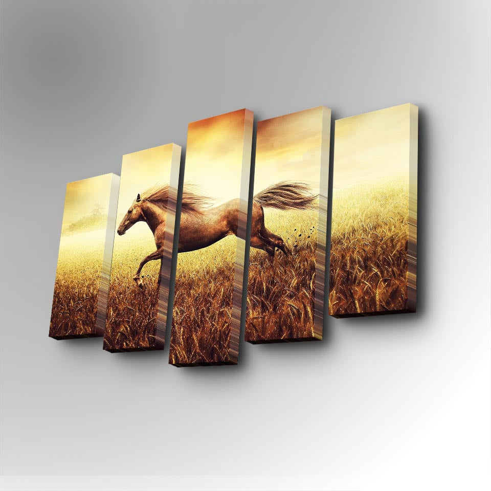 Tablou canvas 5 bucăți 5PUC-013, Multicolor, 82x50x3 cm