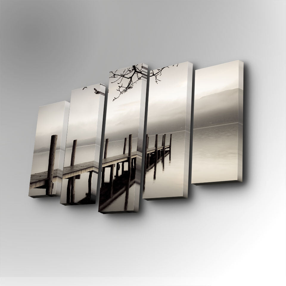 Tablou canvas 5 bucăți 5PUC-017, Multicolor, 82x50x3 cm