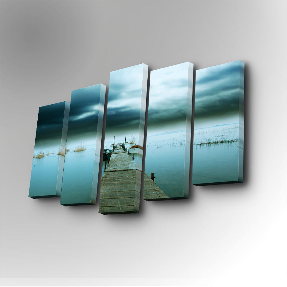 Tablou canvas 5 bucăți 5PUC-019, Multicolor, 82x50x3 cm