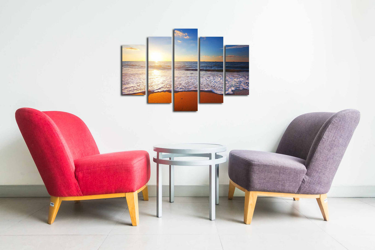 Tablou canvas 5 bucăți 5PUC-022, Multicolor, 82x50x3 cm