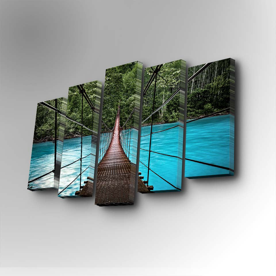 Tablou canvas 5 bucăți 5PUC-026, Multicolor, 82x50x3 cm