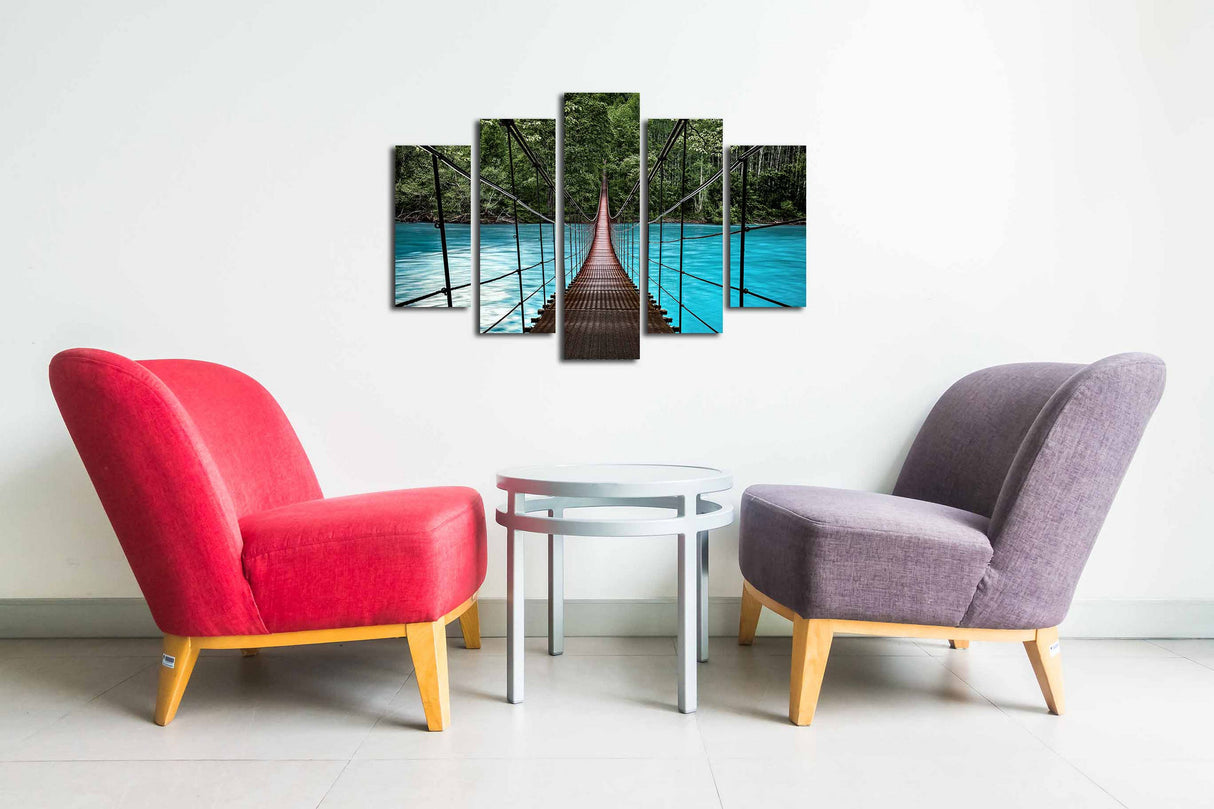 Tablou canvas 5 bucăți 5PUC-026, Multicolor, 82x50x3 cm