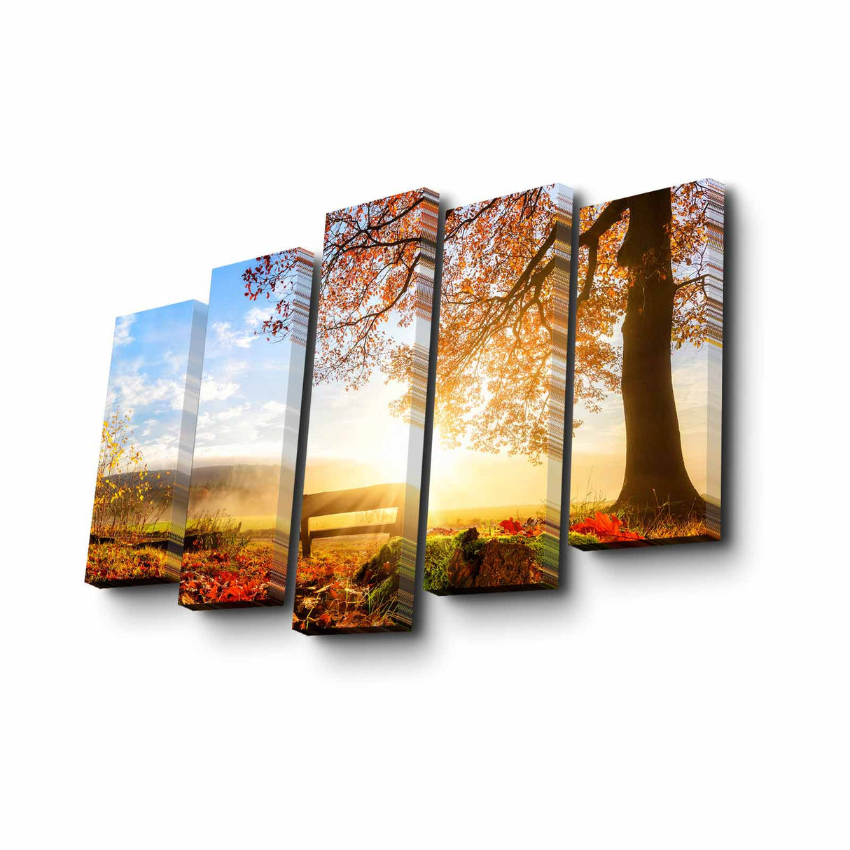 Tablou canvas 5 bucăți 5PUC-030, Multicolor, 82x50x3 cm
