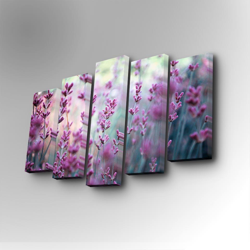 Tablou canvas 5 bucăți 5PUC-053, Multicolor, 82x50x3 cm