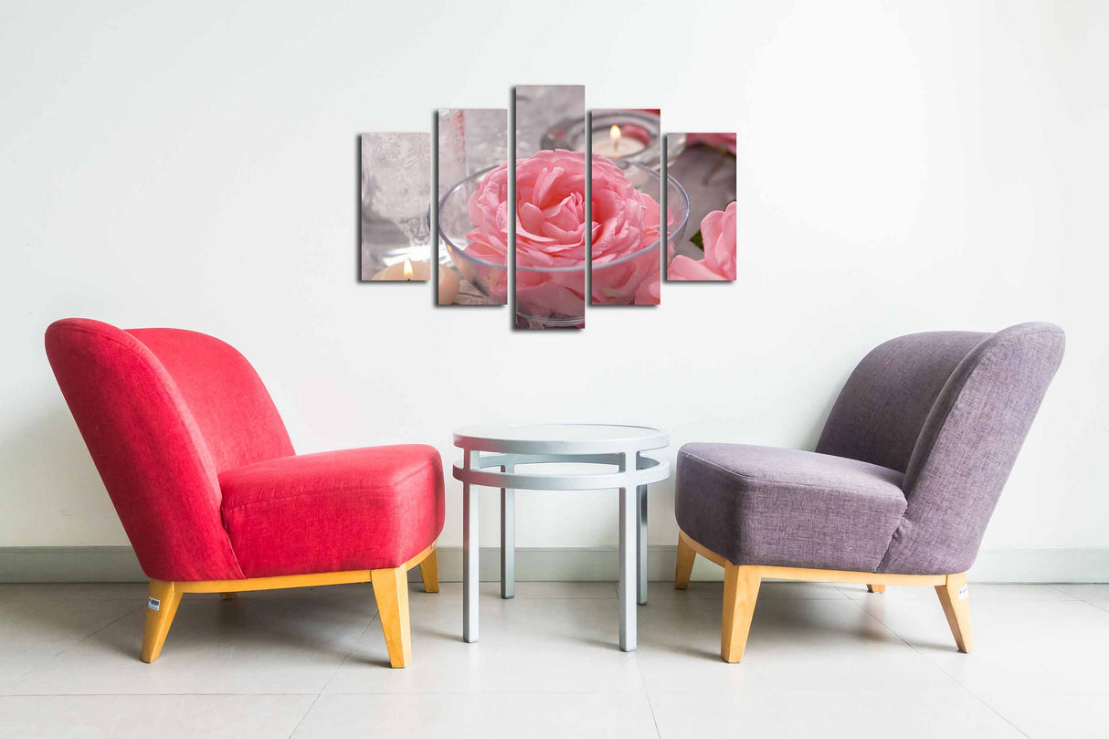 Tablou canvas 5 bucăți 5PUC-073, Multicolor, 82x50x3 cm