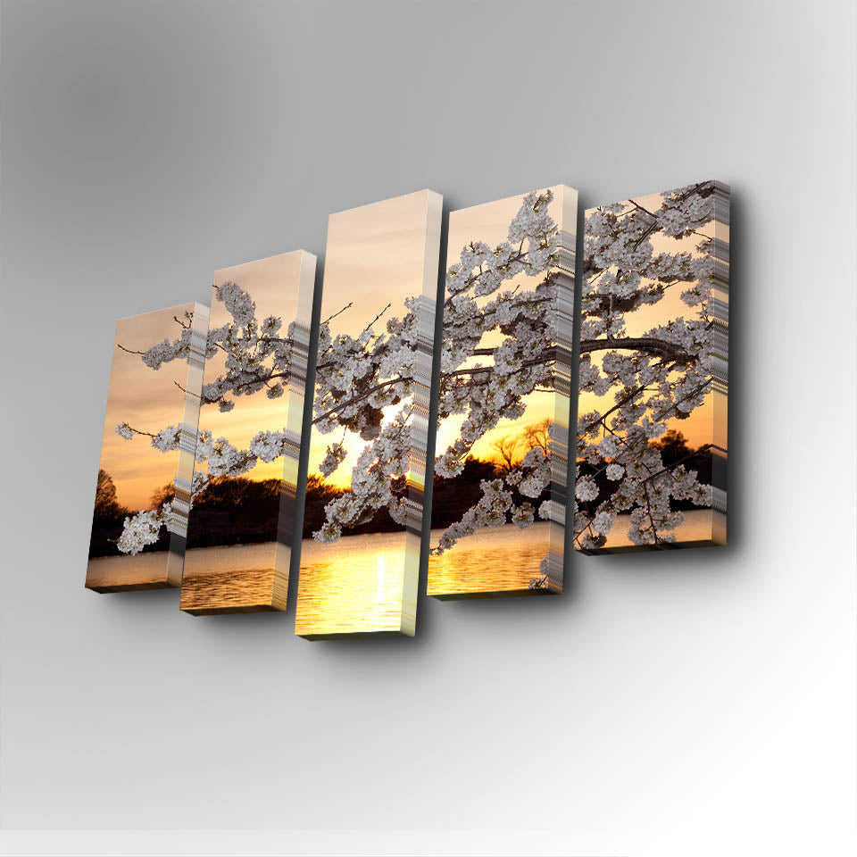 Tablou canvas 5 bucăți 5PUC-084, Multicolor, 82x50x3 cm