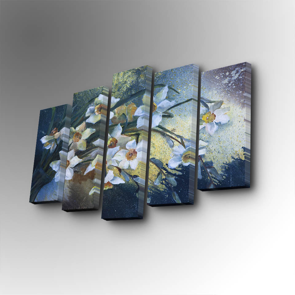 Tablou canvas 5 bucăți 5PUC-086, Multicolor, 82x50x3 cm