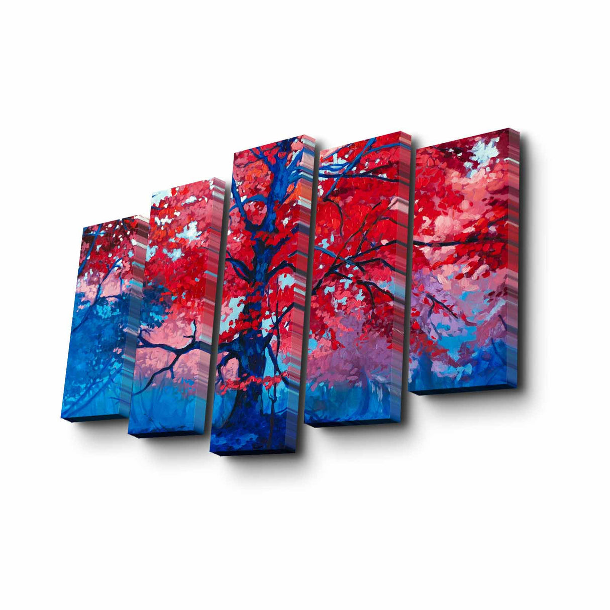 Tablou canvas 5 bucăți 5PUC-098, Multicolor, 82x50x3 cm