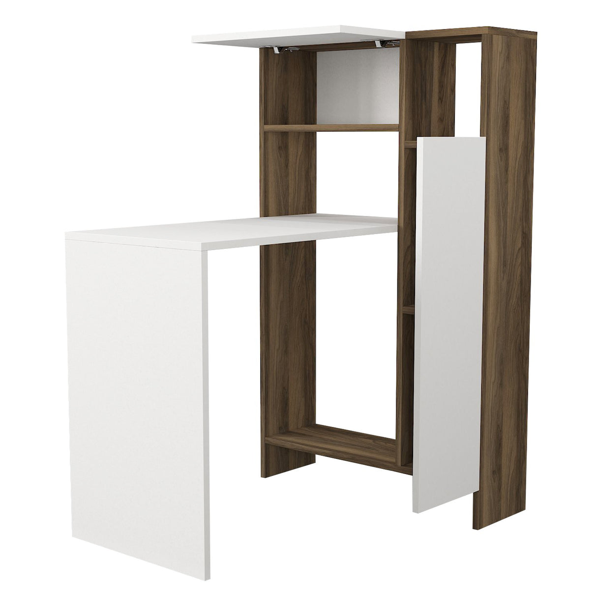 Birou Mia, Alb - Nuc, 72x45x120 cm