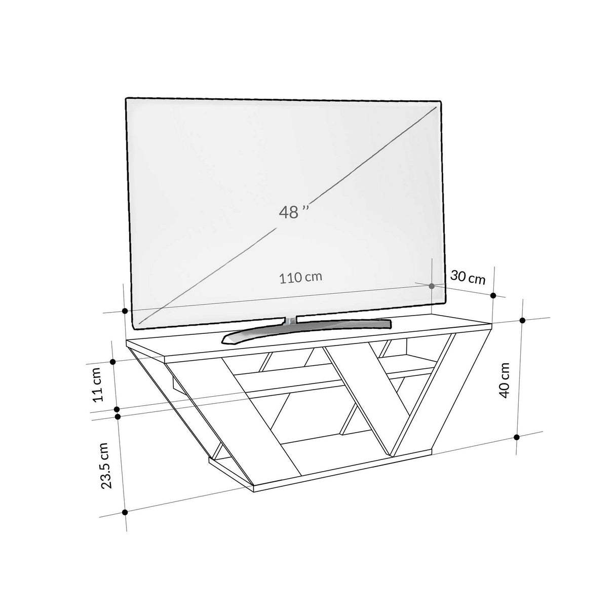Comodă TV Pipralla, Diverse culori, 110x30x40 cm - Carrara marble | SKU: 776HMS3131 | Comodă TV Pipralla, 110x30x40 cm, varianta Carrara marble, produs pentru amenajarea locuinței, disponibil online în România la CasaMob