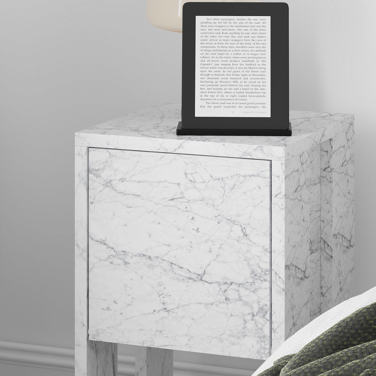 Noptieră Ema, Diverse culori, 30x30x55 cm - Carrara marble | SKU: 776HMS3439 | Noptieră Ema, 30x30x55 cm, varianta Carrara marble, produs pentru amenajarea locuinței, disponibil online în România la CasaMob