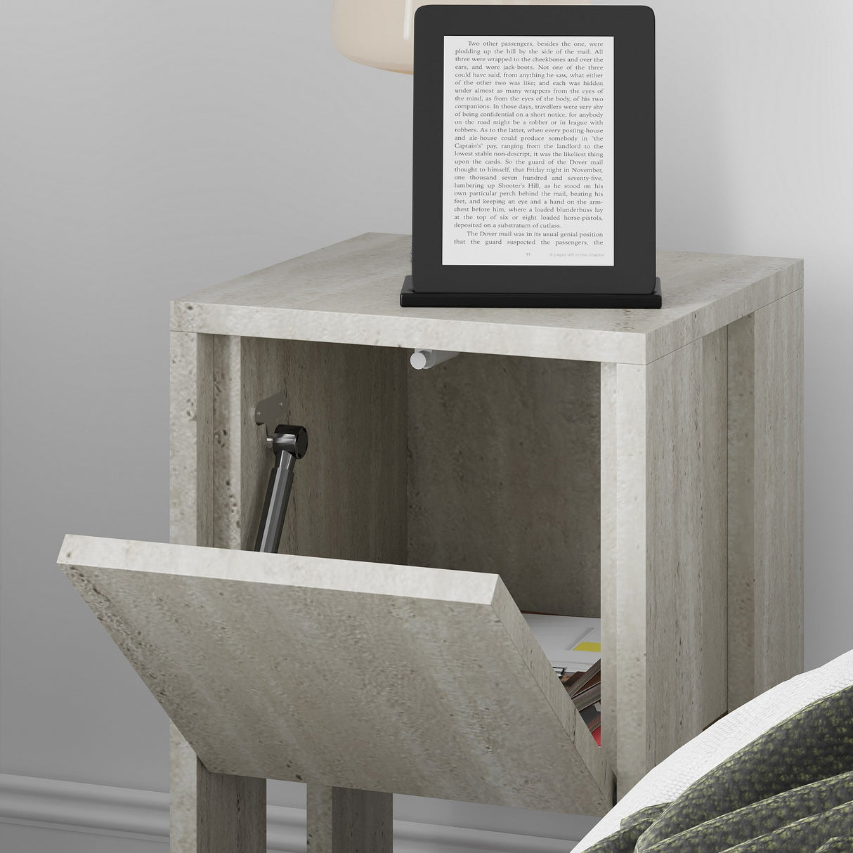 Noptieră Ema, Diverse culori, 30x30x55 cm - Travertin | SKU: 776HMS3440 | Noptieră Ema, 30x30x55 cm, varianta Travertin, produs pentru amenajarea locuinței, disponibil online în România la CasaMob