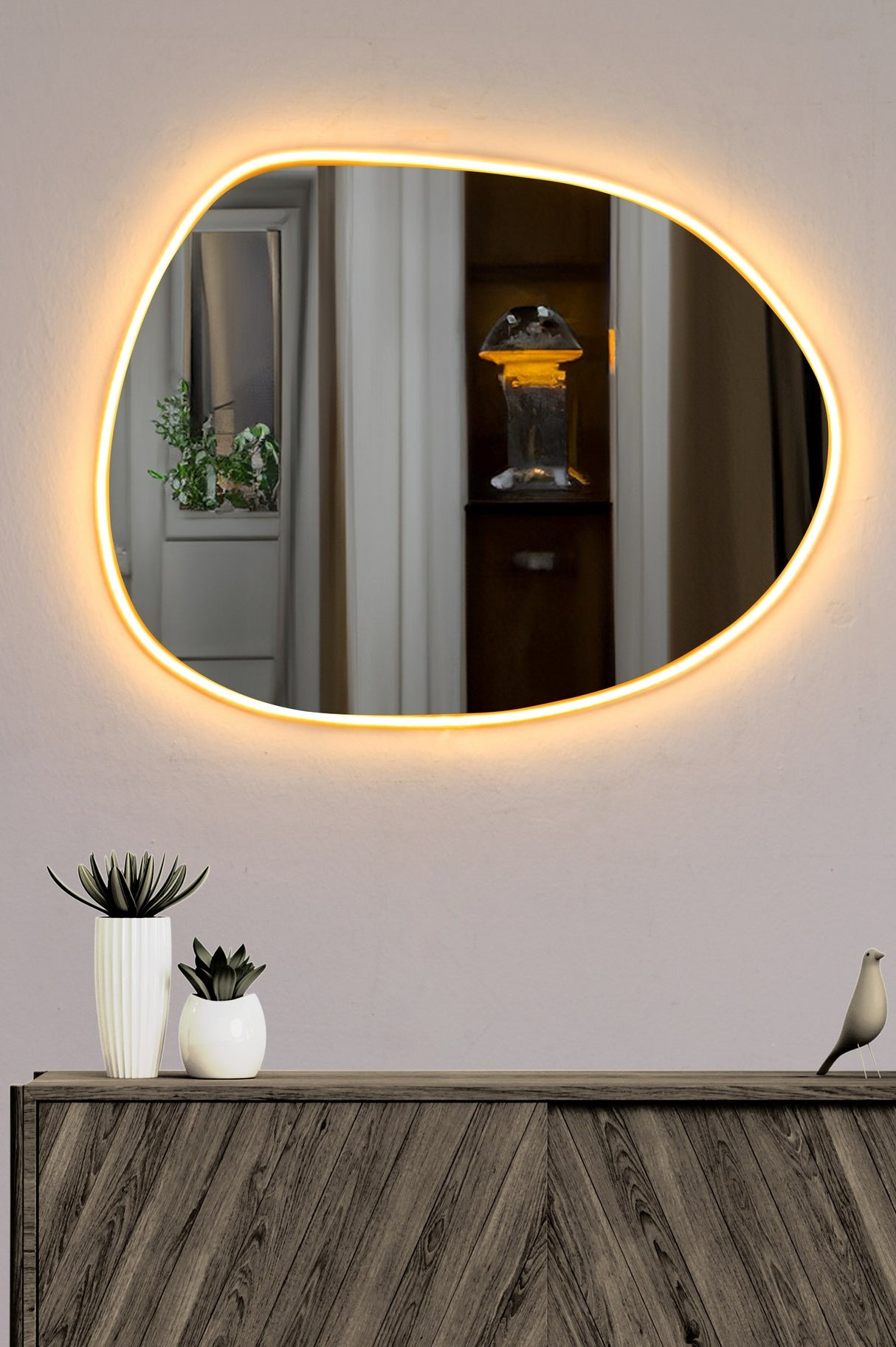 Oglindă decorativă cu LED Piago, Diverse culori, 60x46 cm - Oglindă decorativă cu LED Piago, Diverse culori, 60x46 cm, SKU 782MRL1102, imagine 1