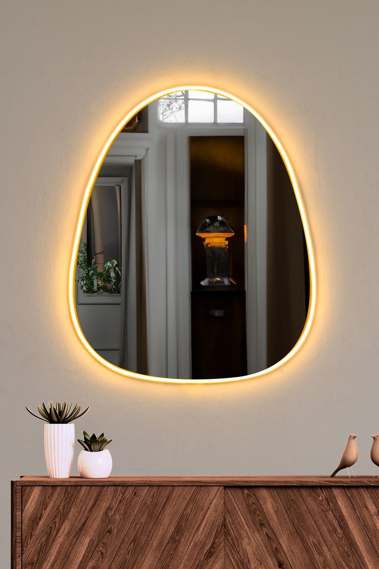 Oglindă decorativă cu LED Quippy, Diverse culori, 50x60 cm - Oglindă decorativă cu LED Quippy, Diverse culori, 50x60 cm, SKU 782MRL1110, imagine 1