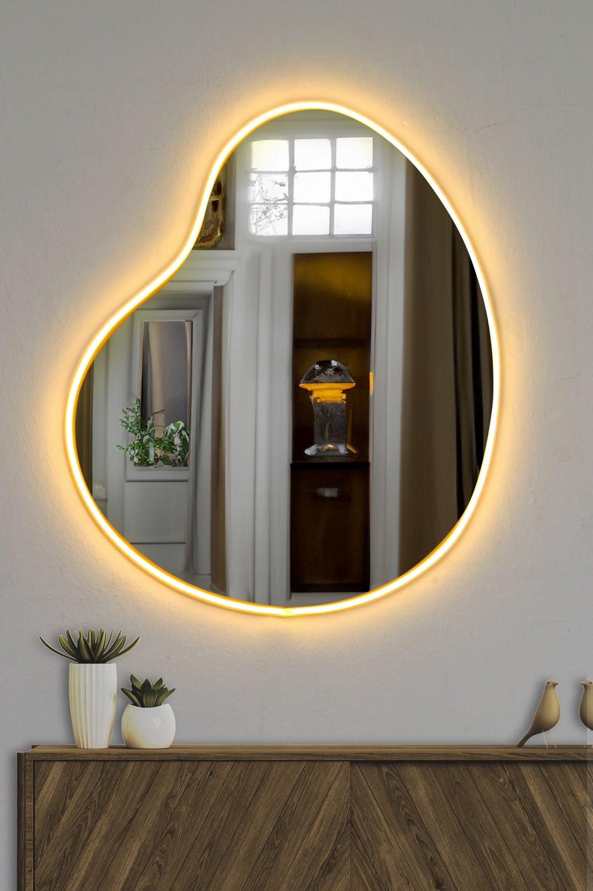 Oglindă decorativă cu LED Glenia, Diverse culori, 50x60 cm - Oglindă decorativă cu LED Glenia, Diverse culori, 50x60 cm, SKU 782MRL1114, imagine 1