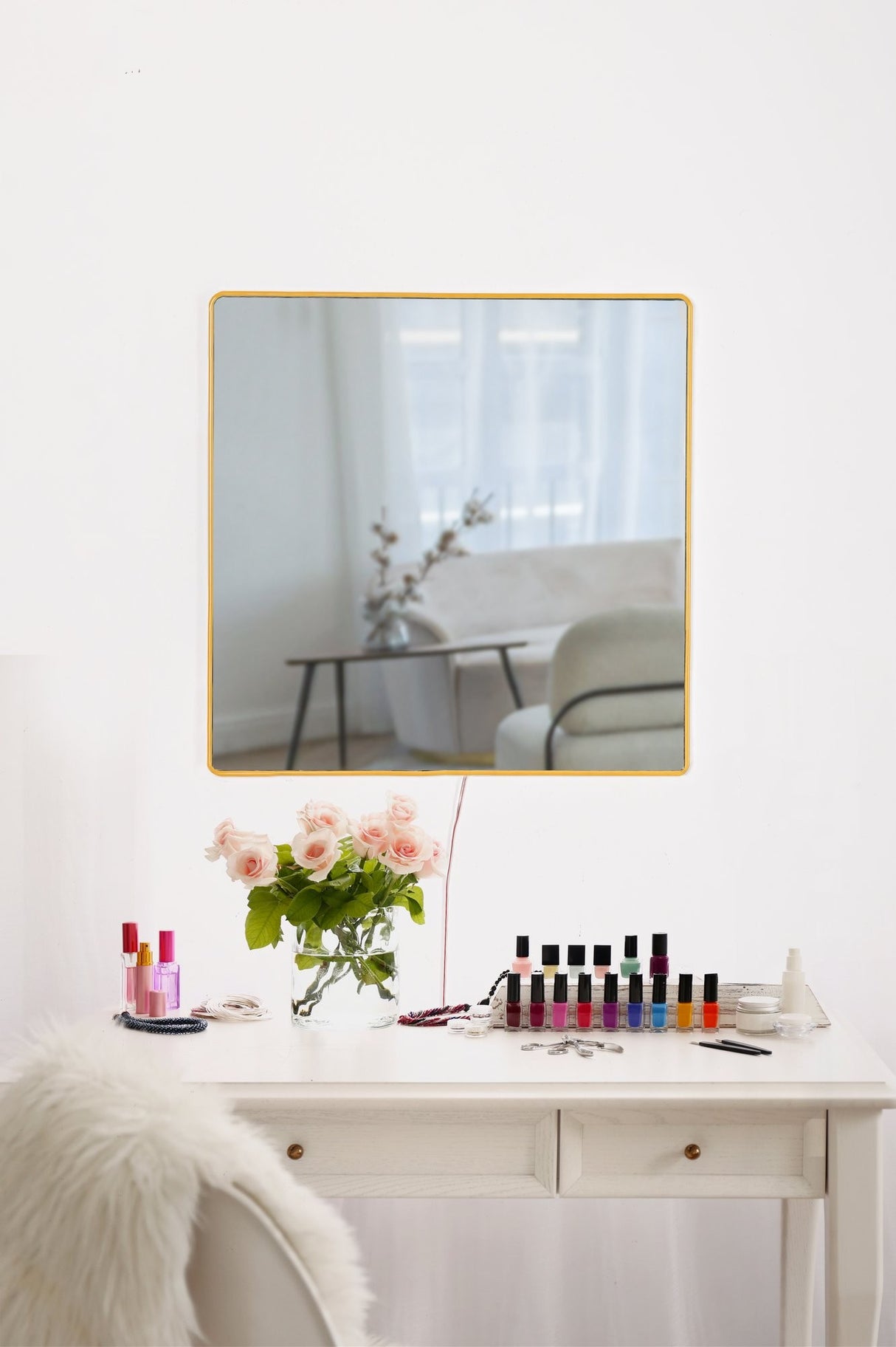 Oglindă decorativă cu LED Pătrată, Diverse culori, 30x30 cm - Oglindă decorativă cu LED Pătrată, Diverse culori, 30x30 cm, SKU 782MRL1151, imagine 4