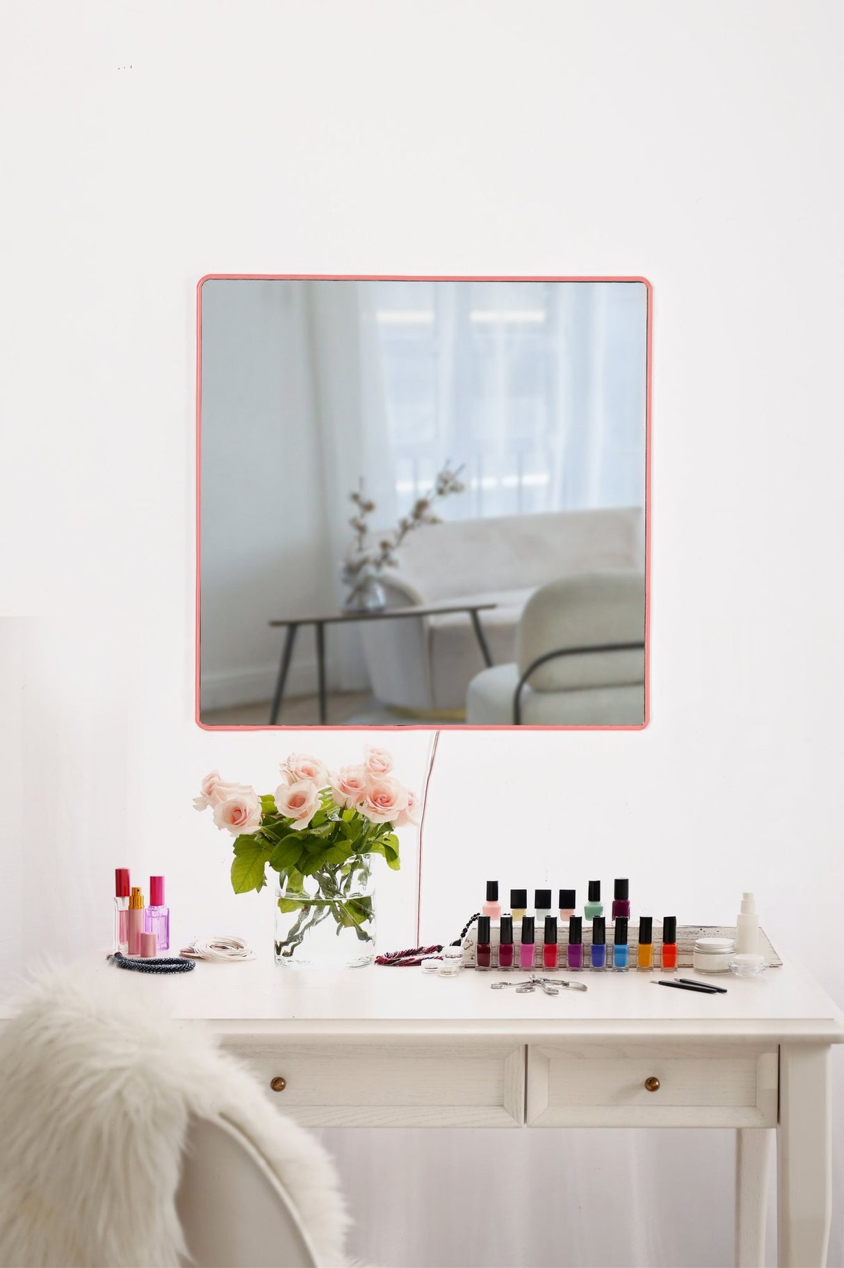 Oglindă decorativă cu LED Pătrată, Diverse culori, 30x30 cm - Oglindă decorativă cu LED Pătrată, Diverse culori, 30x30 cm, SKU 782MRL1152, imagine 12