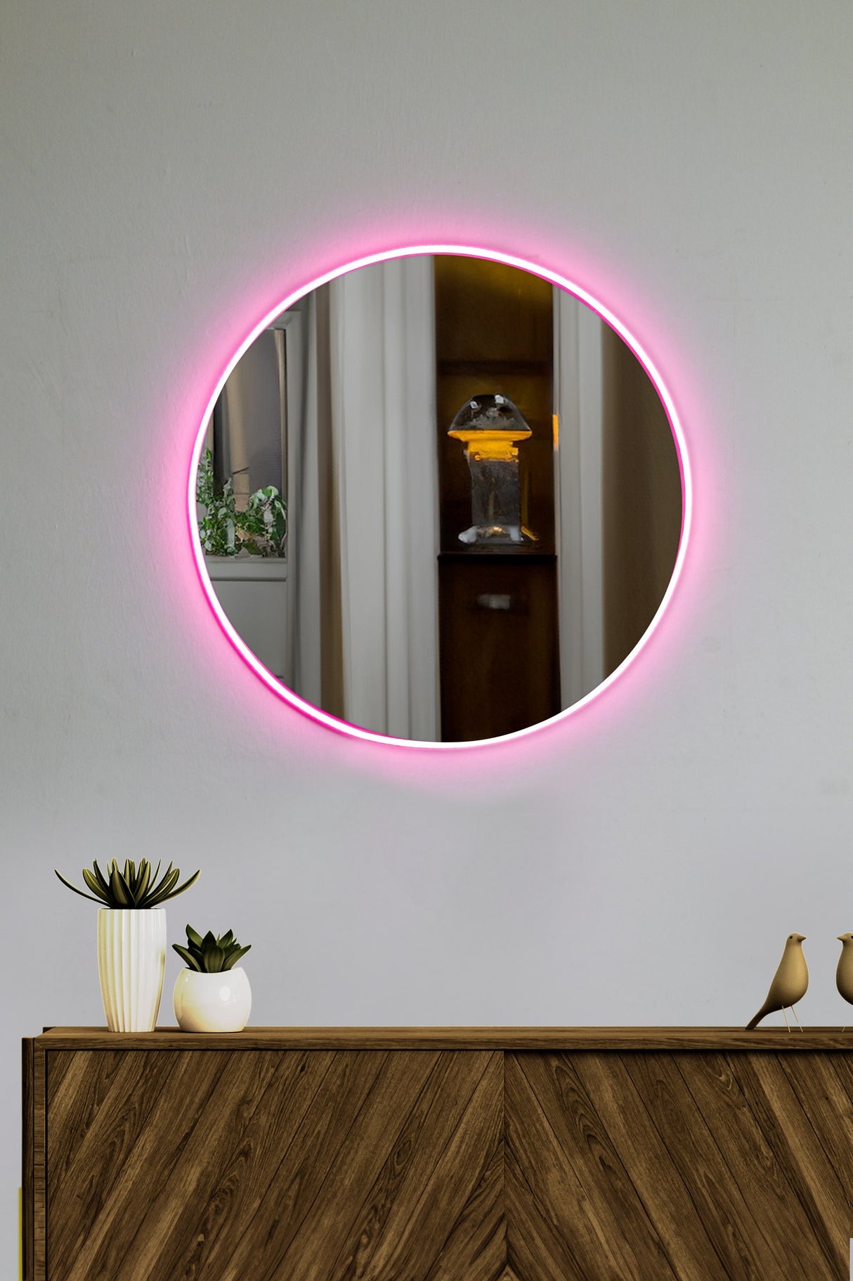 Oglindă decorativă cu LED Rotundă, Diverse culori, Ø40 cm - Oglindă decorativă cu LED Rotundă, Diverse culori, Ø40 cm, SKU 782MRL1164, imagine 9