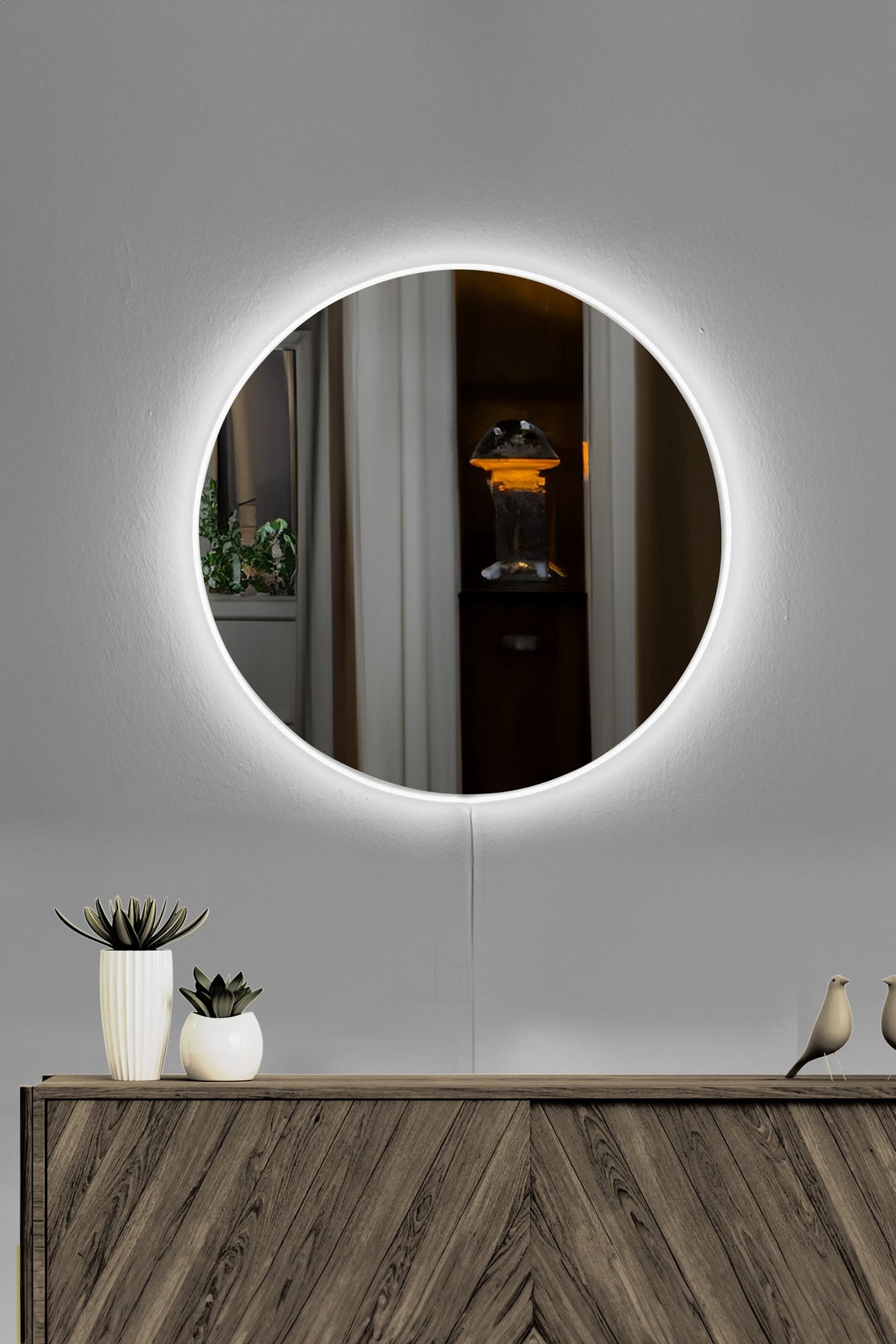 Oglindă decorativă cu LED Rotundă, Diverse culori, Ø40 cm - Oglindă decorativă cu LED Rotundă, Diverse culori, Ø40 cm, SKU 782MRL1165, imagine 17