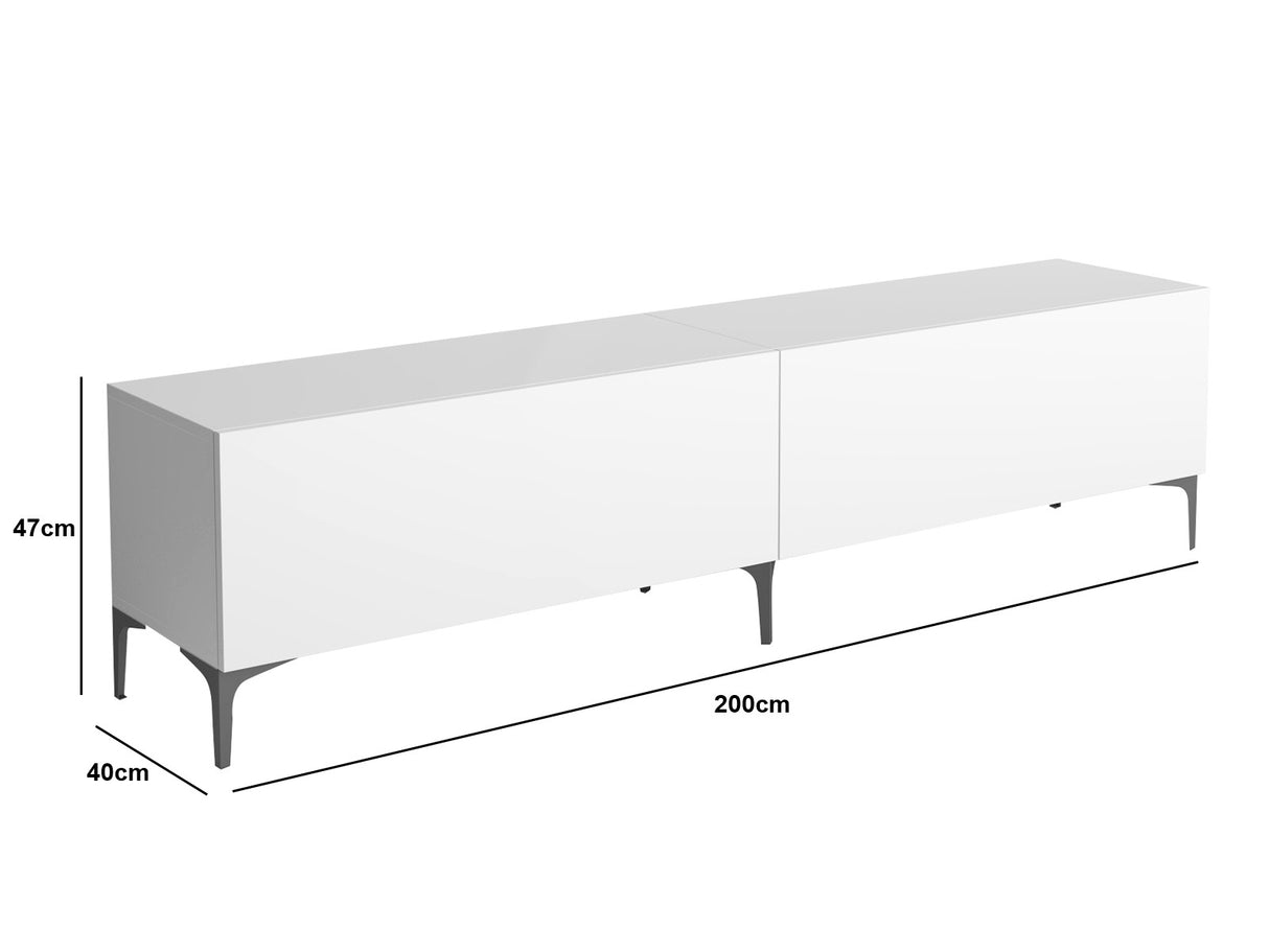 Comodă TV FRN-12003, Alb, 200x40x47 cm