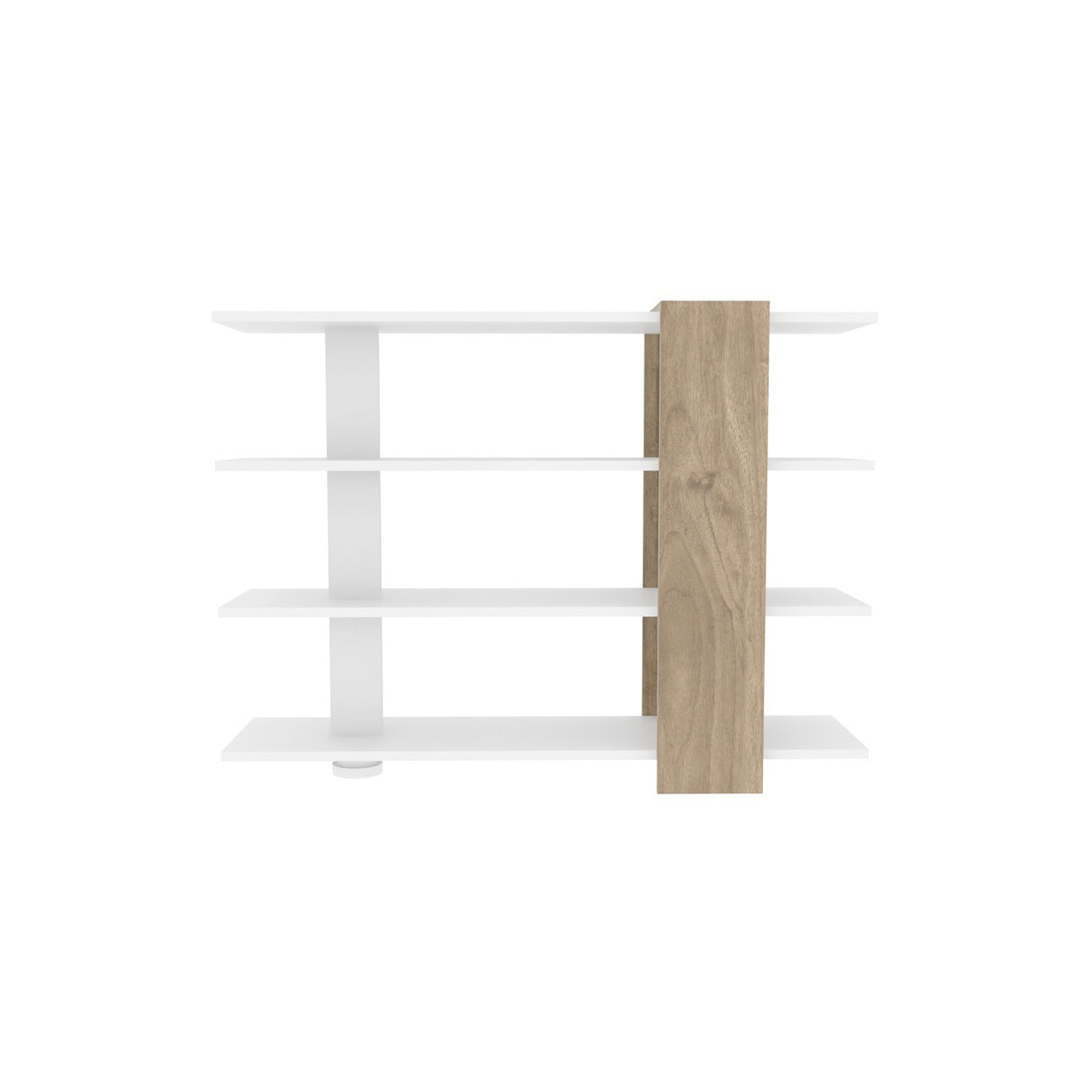 Bibliotecă Nur, Alb - Nuc, 120x30x90 cm