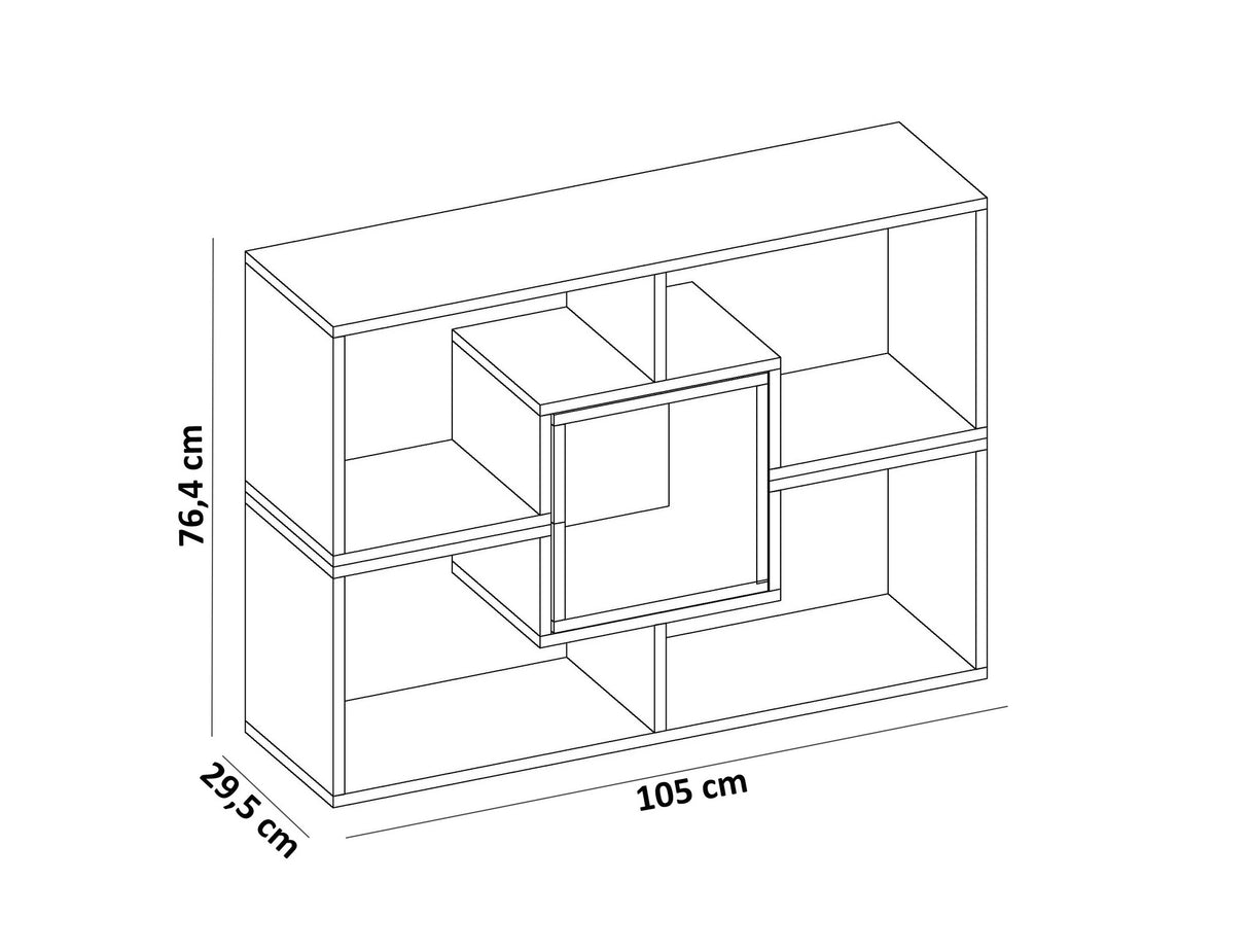 Bibliotecă Beled, Alb, 105x30x76 cm