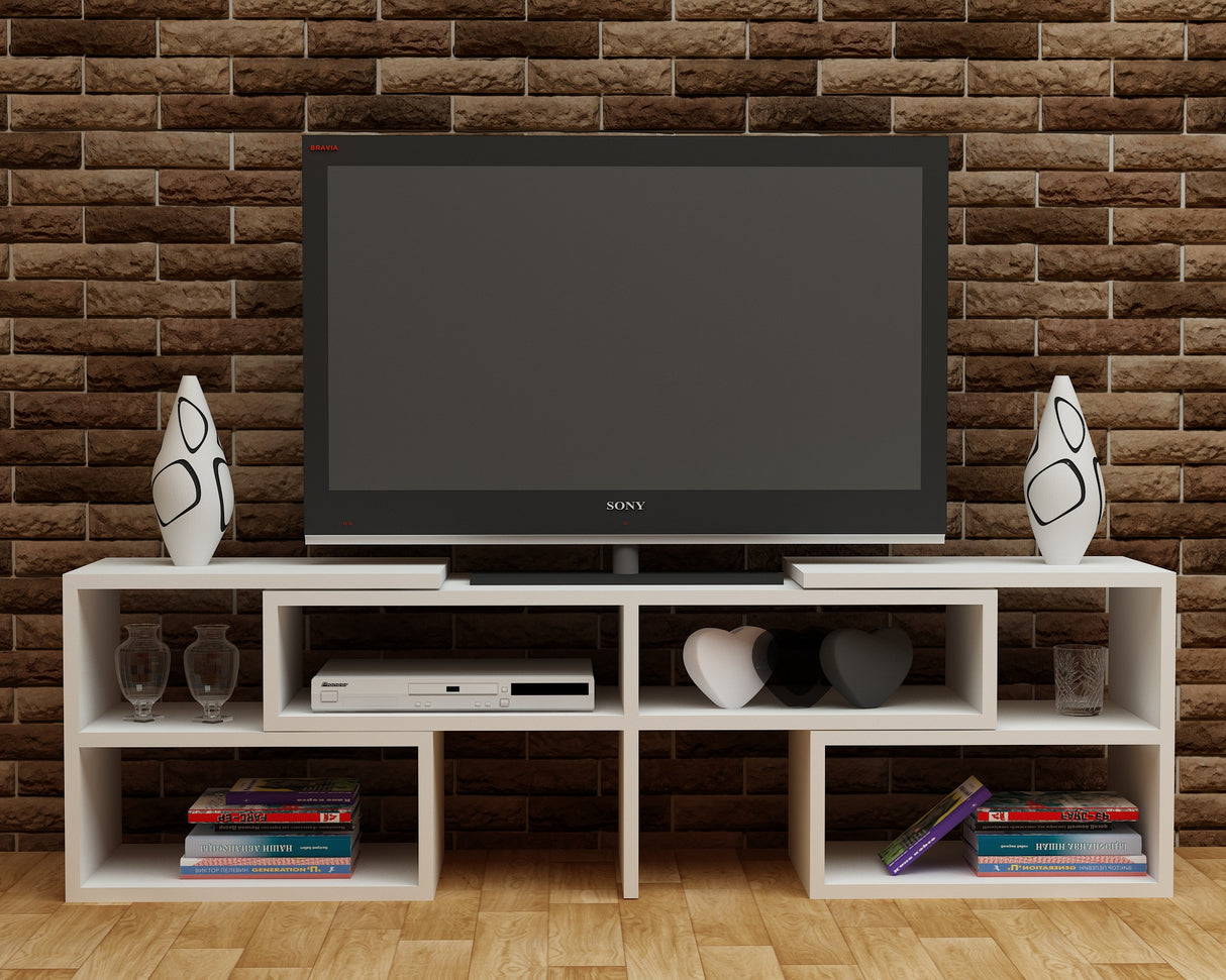 Comodă TV Care, Alb, 137x30x40 cm
