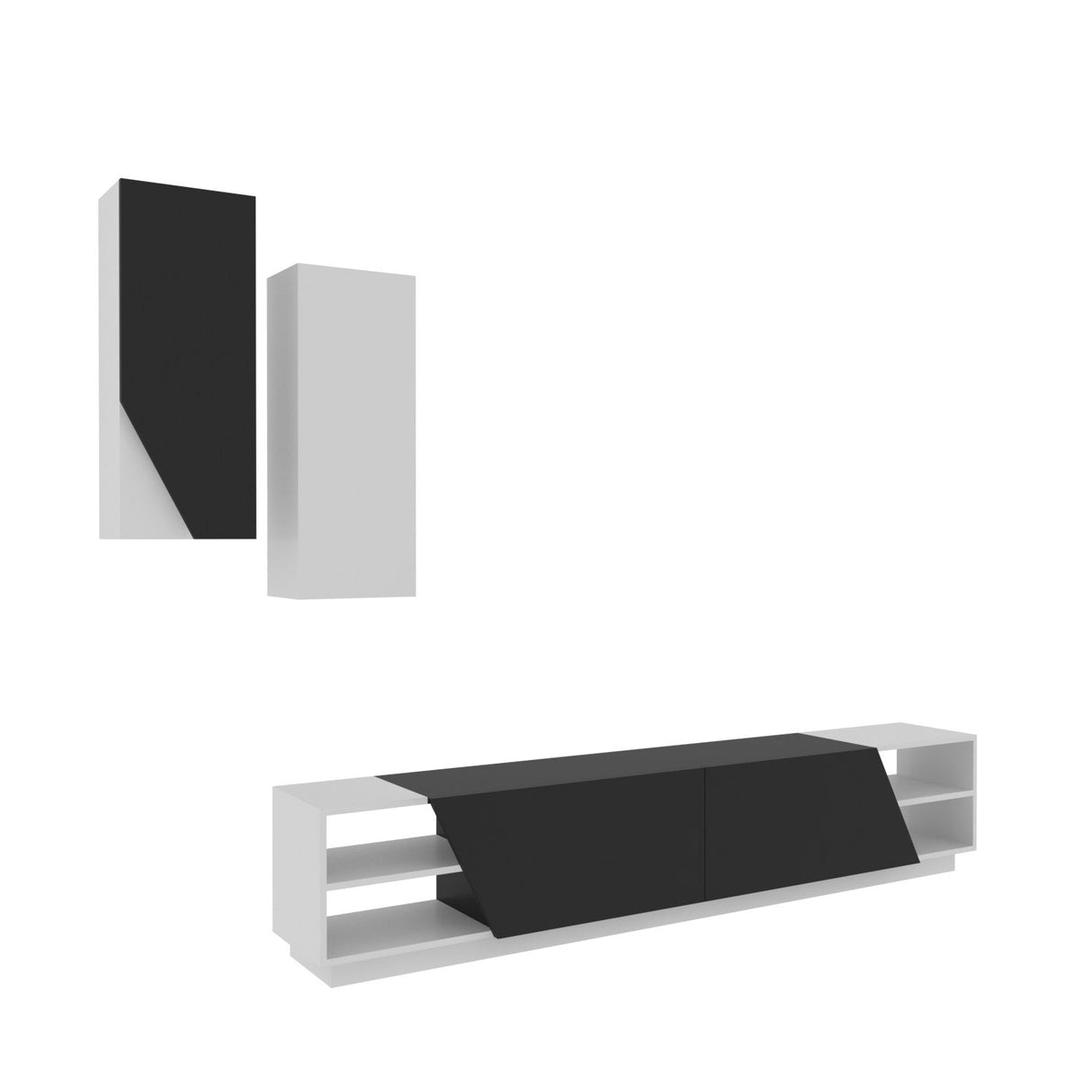 Comodă TV Zebra, Diverse culori, 240x38x47 cm - Negru - Alb | SKU: 788DEC3090 | Comodă TV Zebra, 240x38x47 cm, varianta Negru - Alb, produs pentru amenajarea locuinței, disponibil online în România la CasaMob